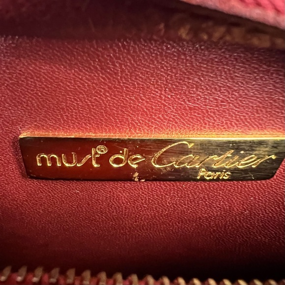 Cartier Must Line Clutch Bag Bordeaux Leather - Picture 6 of 7